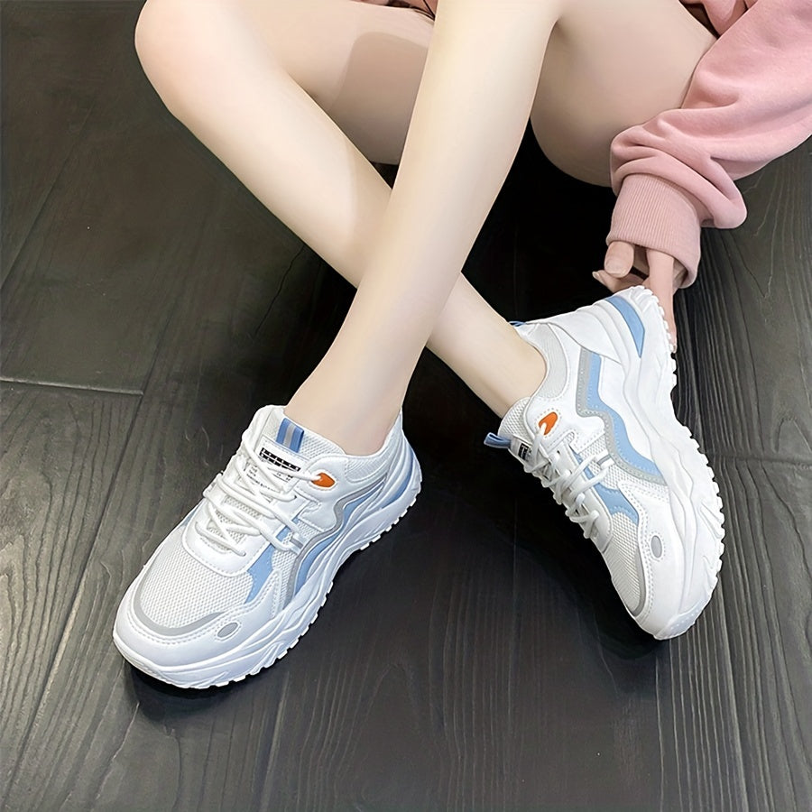 Women's Mesh Platform Sneakers Lace Up Outdoor Shoes