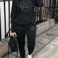 Rhinestone Graphic Top & Joggers Set