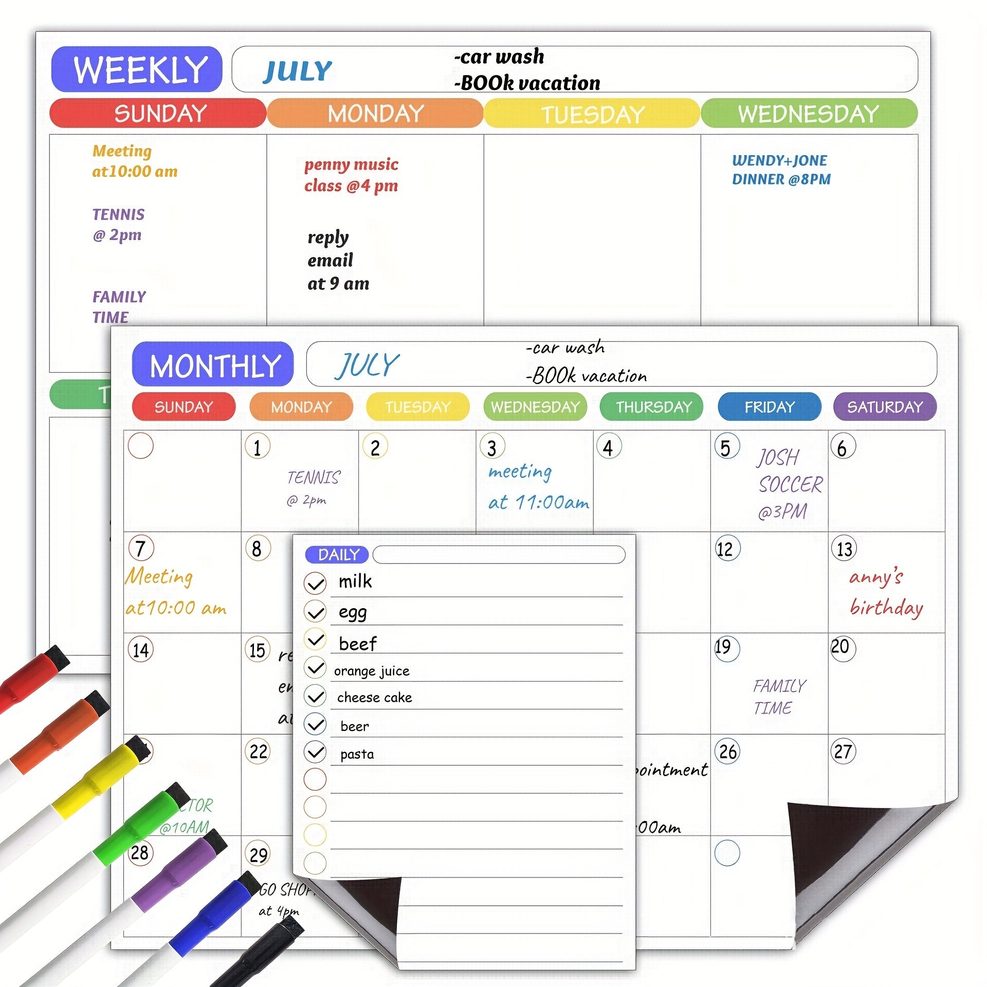 Erasable Magnetic Whiteboard Monthly Planner Weekly Calendar Fridge Sticker