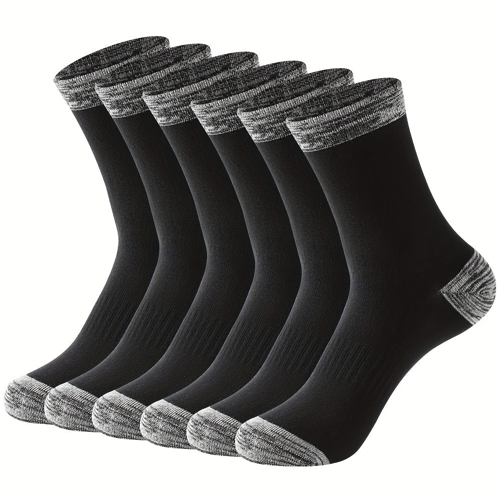 Men's Solid Crew Socks Breathable Comfy Casual Unisex Outdoor Wear