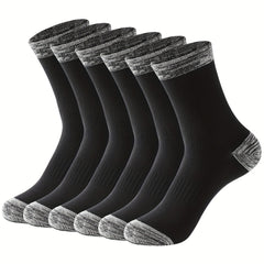 Men's Solid Crew Socks Breathable Comfy Casual Unisex Outdoor Wear