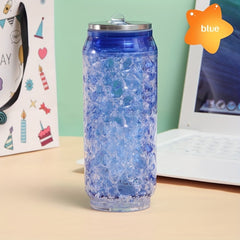 Cola Crushed Ice Cup Easy Pull Can Double Layer Straw Cup
