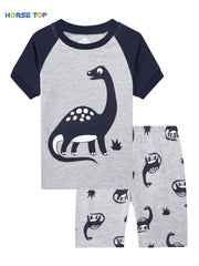 Boys Dinosaur Pajamas Set Short Sleeves Crew Neck Casual Homewear