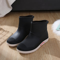 Waterproof Short Calf Slip On Rain Boots Women's Footwear
