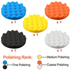 13-Piece Car Foam Polishing Pad Kit 6-Inch Buffing Pad Polisher Attachment