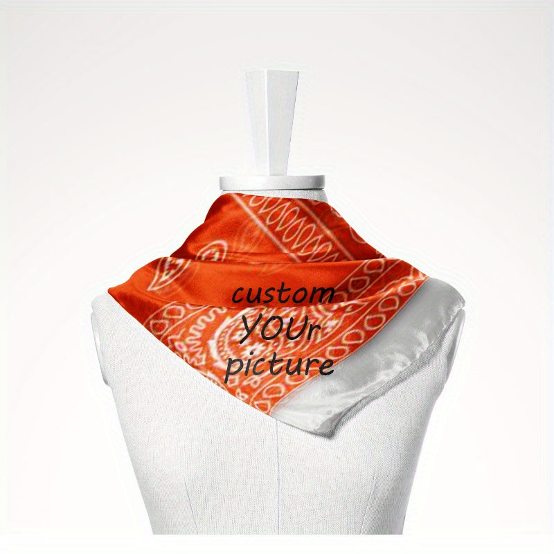 Personalized Square Scarf with Your Photo or Logo - Soft and Versatile Shawl
