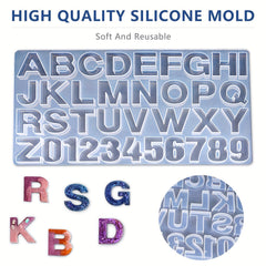 DIY Letters Mold Alphabet Number Silicone Molds Jewelry Keychain Casting Mold