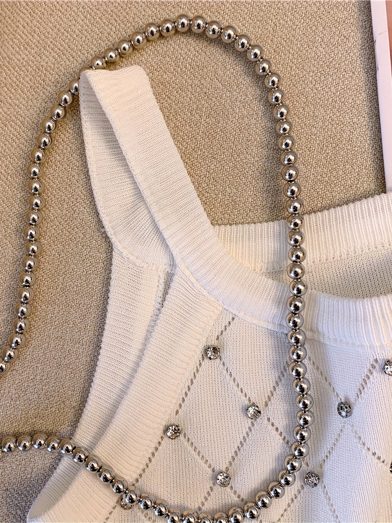 Rhinestone Eyelet Spaghetti Top Sleeveless Cami