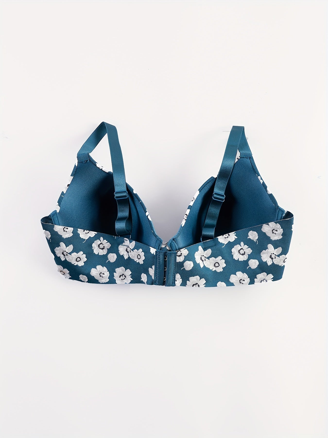 Floral Print Molded Cup Full Cover Padded Bralette