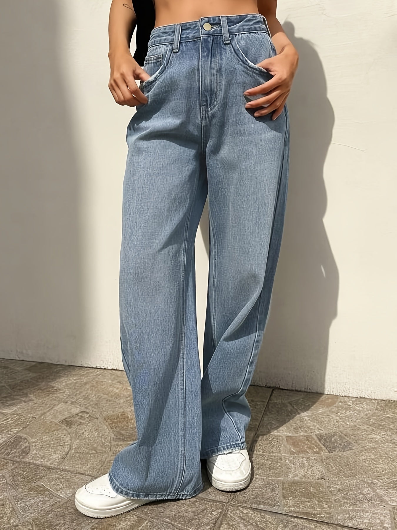 Women's Wide Leg Jeans Loose Fit Denim Pants