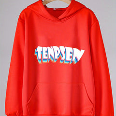 Creative Letter Print Hoodies With Pocket Girls Comfy Hooded Pullover