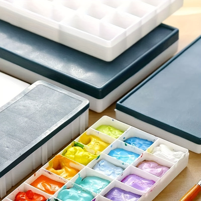 24 Frames Plastic Paint Holder Palette with Rubber Lid for Artists