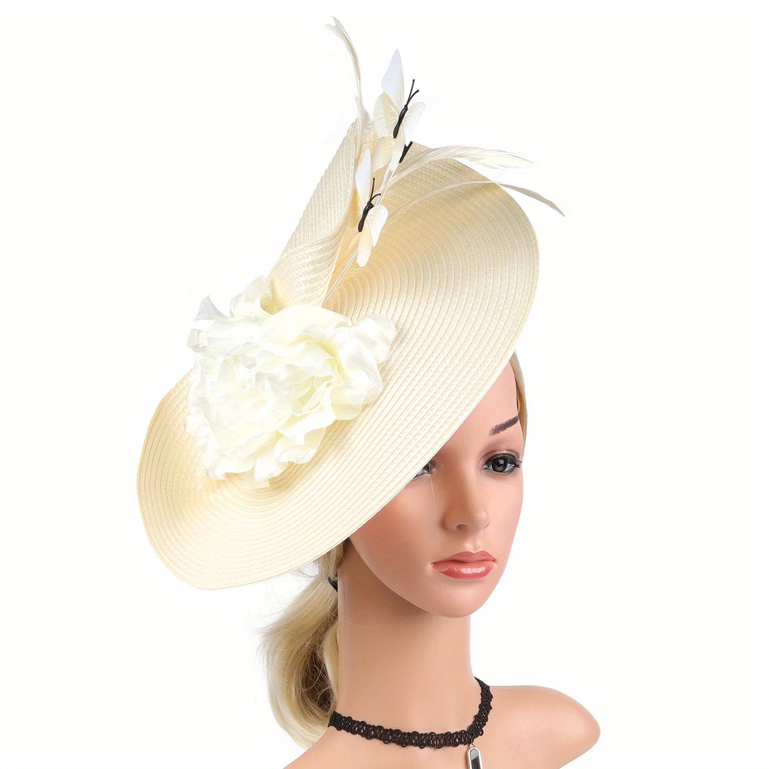 Simulation Flower Head Piece Butterfly Tea Party Hat Fascinator