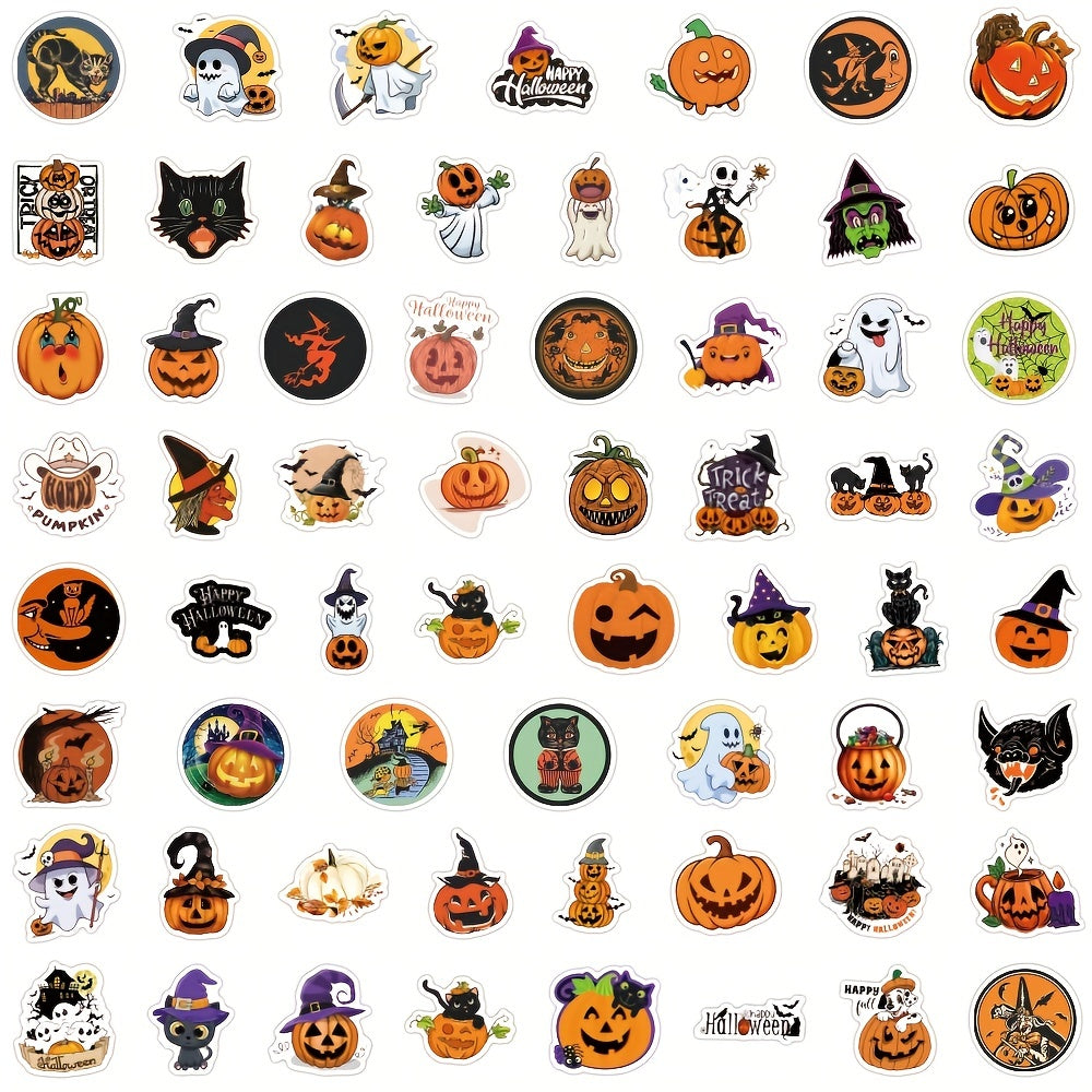 60pcs Halloween Stickers Pumpkins & Spooky Vinyl Pack Water Bottles