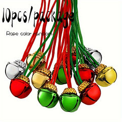 10pcs Christmas Bell Necklace Holiday Party Necklace Decoration