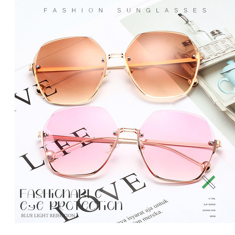 Half Frame Cut Edge Sunglasses UV Protection