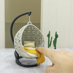 Mini Hanging Basket Chair 1pc Model ABS Resin DIY Dollhouse Swing Chair