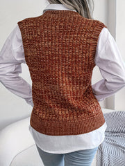 Women's V Neck Sleeveless Knitted Vest Casual Top