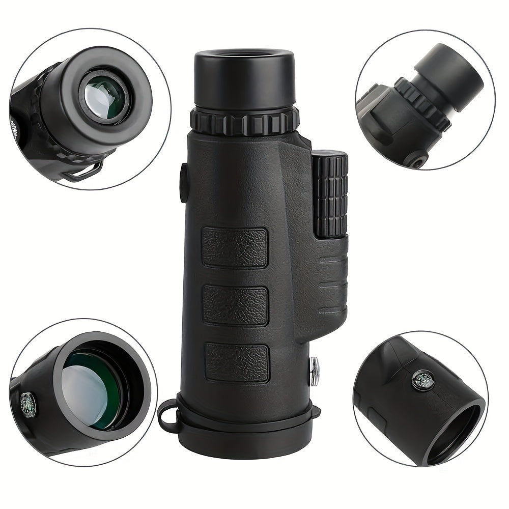 High Powered Waterproof Monocular Telescope Single Hand Focus
