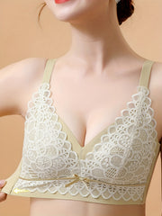 Contrast Lace Push Up Bra Adjustable Intimates Bra