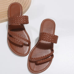 Women's Lightweight Flat Slide Sandals Open Toe Slip On Shoes