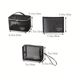 Breathable Mesh Clear Makeup Bag for Purse