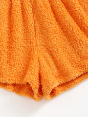 Women's Plus Fuzzy Fleece Lounge Shorts for Fall & Winter