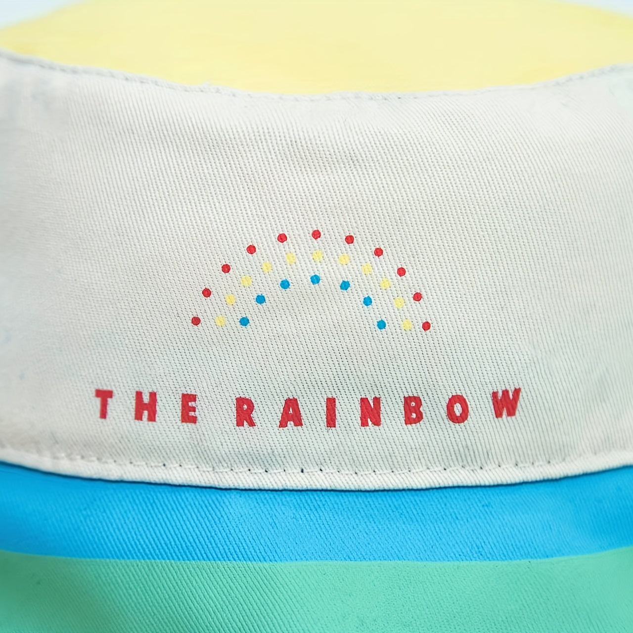 Rainbow Striped Bucket Hat Wide Brim UV Protection Summer Sun Hat