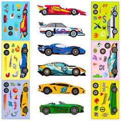 6pcs Toy Car Face Changing Stickers Puzzle DIY Stickers