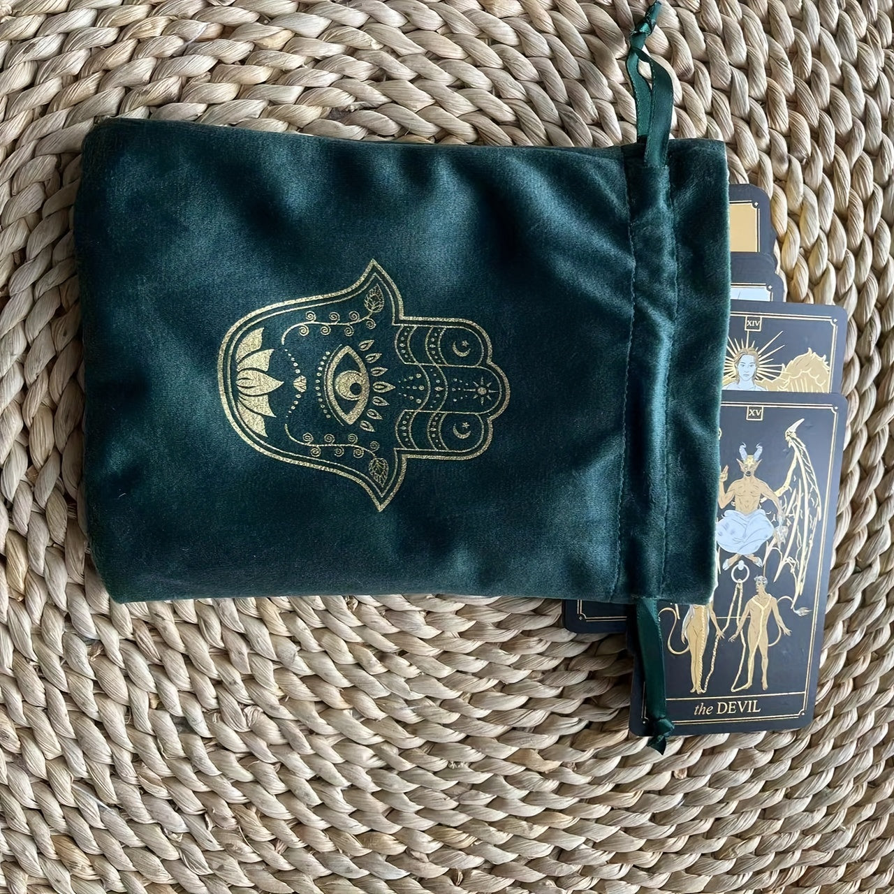 Green Velvet Jewelry Pouch Gift Bag Drawstring Bags