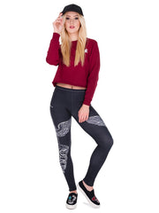 Sword Print High Waist Leggings Sports Stretchy Skinny Leggings