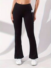 Tummy Control Flare Leg Yoga Pants with Phone Pocket