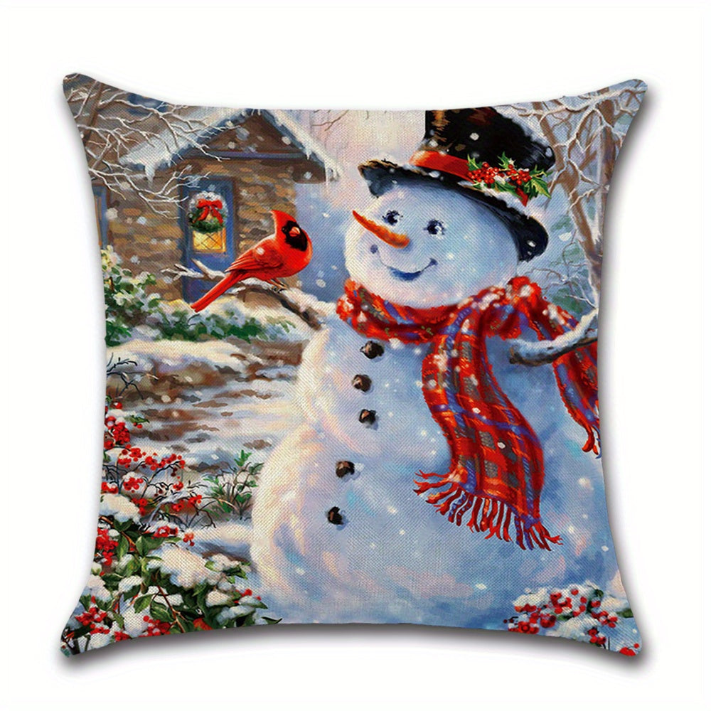 Christmas Pillow Covers Snowmen Christmas Tree Cushion Cover