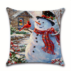 Christmas Pillow Covers Snowmen Christmas Tree Cushion Cover
