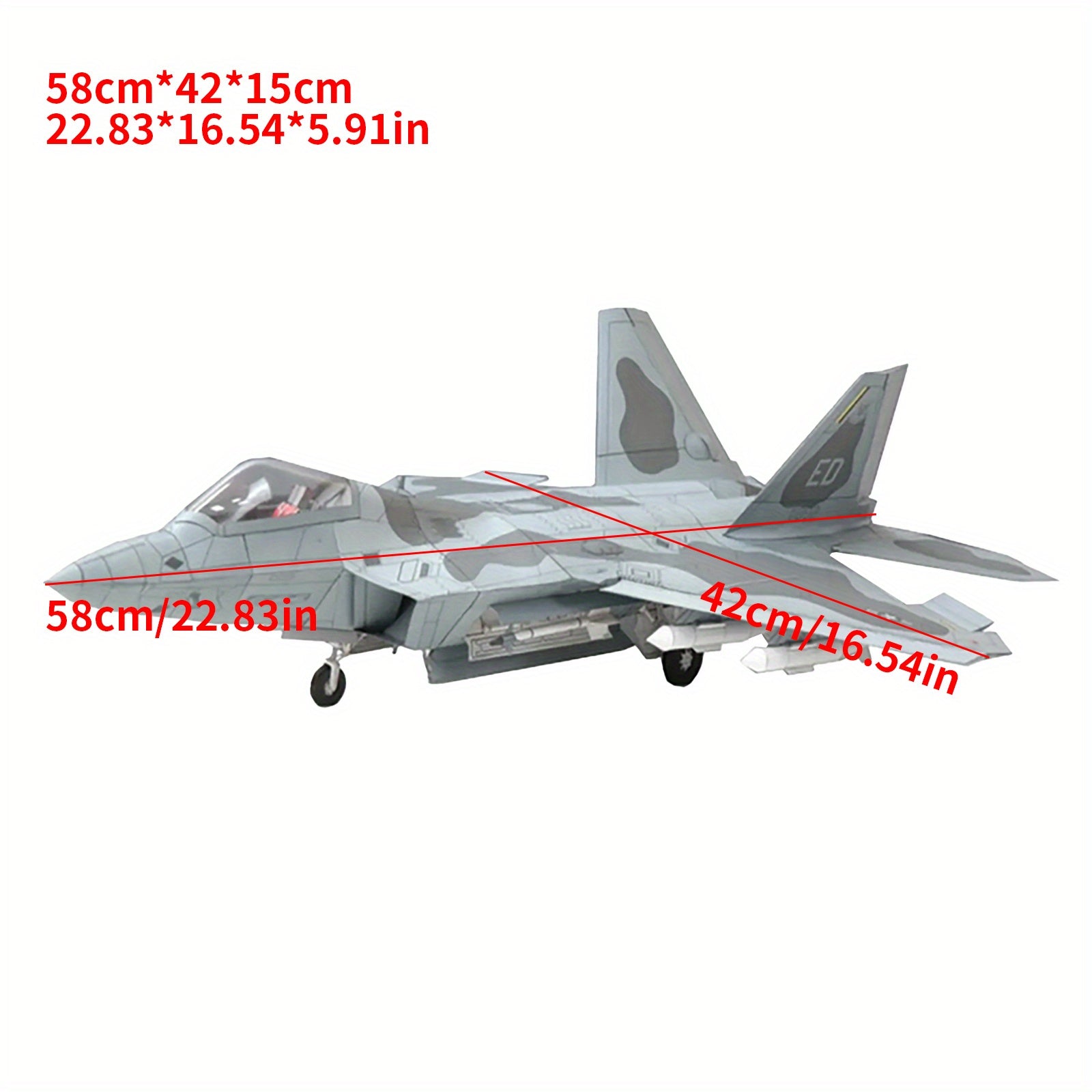 F22 Fighter Paper Model Military Puzzle Kit Paper Plane Model Unassembled