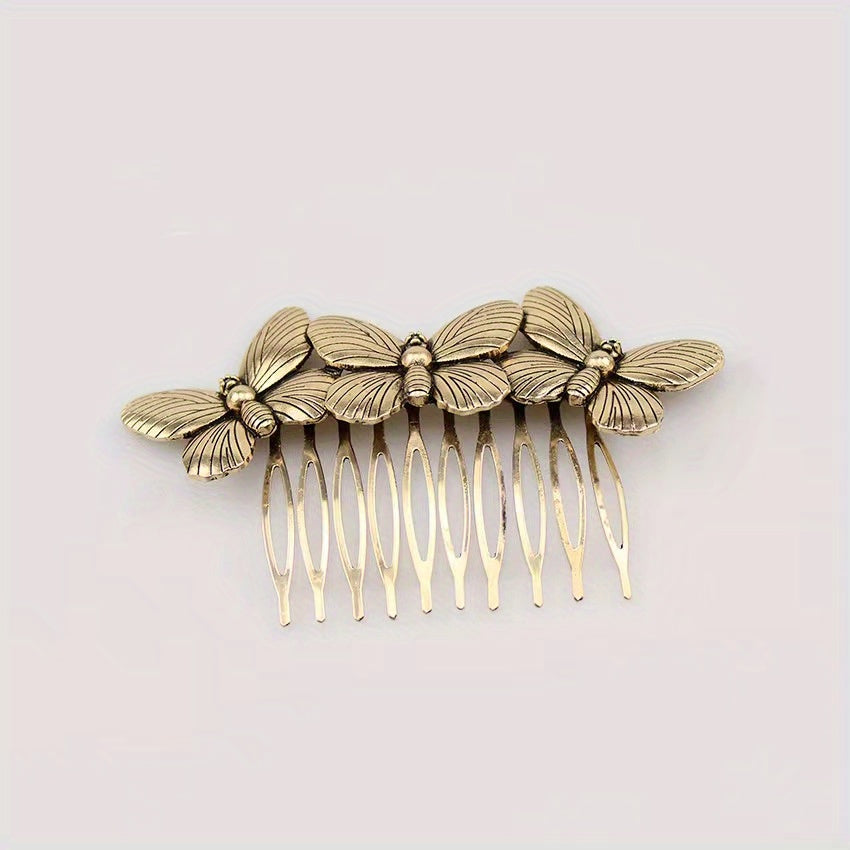Bronze Butterfly Hair Comb Vintage Barrette Hair Accessories
