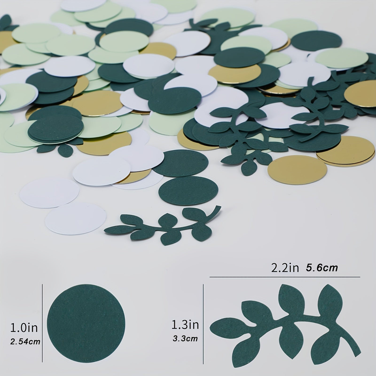 200pcs Greenery Golden Eucalyptus Confetti for Wedding Decorations