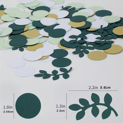 200pcs Greenery Golden Eucalyptus Confetti for Wedding Decorations