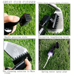 Portable Golf Club Cleaning Brush with Water Spray Bottle