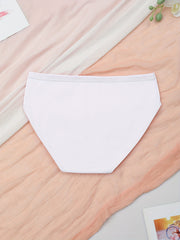 3pcs Heart Embroidery Briefs Comfy Stretchy Intimates Panties