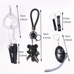 Women's Safety Keychain Set w/ Personal Alarm, Window Breaker, Accessories