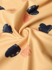 Heart Print Elastic Waist Loungewear Pants