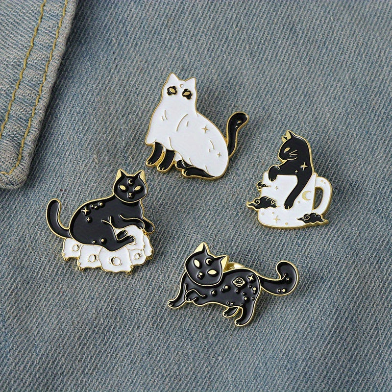 4pcs Cat Pin Badges For Girls DIY Accessories Perfect Gift