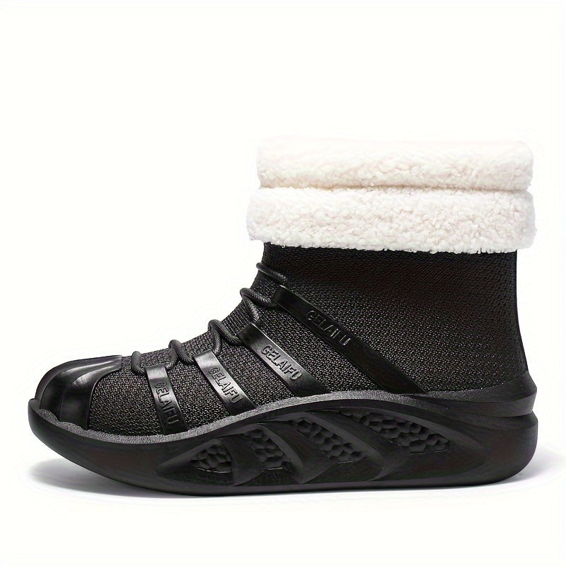 Short Women's Rain Boots Winter Warm PVC Slip-resistant Work Boots