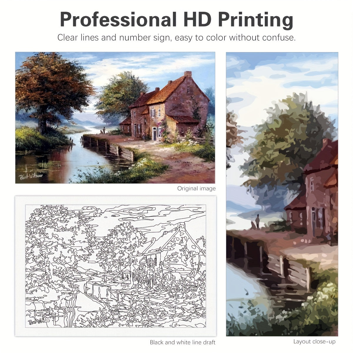 Painting By Numbers Kits House Landscape Coloring 40x50cm