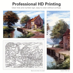 Painting By Numbers Kits House Landscape Coloring 40x50cm