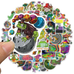 Psychedelic Frog Stickers Graffiti Waterproof for Guitar Helmet Motorcycle