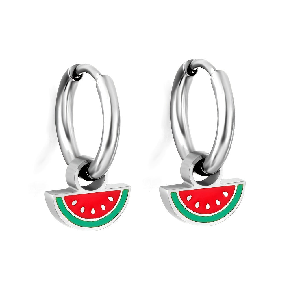 Fruits Drop Earrings For Girls - Little Cherry Strawberry Watermelon Shaped