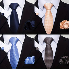 3pcs Mens Satin Necktie & Pocket Square Set Wedding Business Tie & Handker
