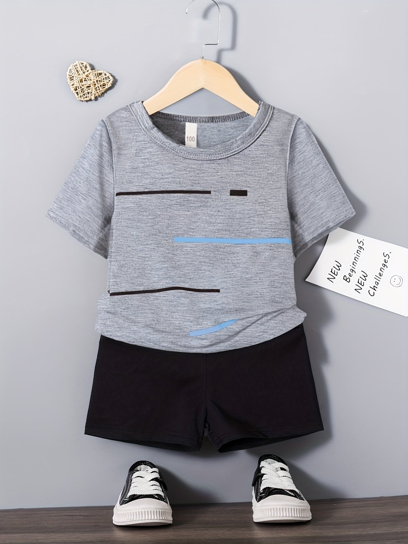 Boys Short Sleeve T shirt & Shorts Set Casual Kids Clothes